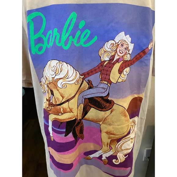 Barbie Tops - Barbie Rodeo Beige Tee Shirt Unisex Medium Top Vintage Style